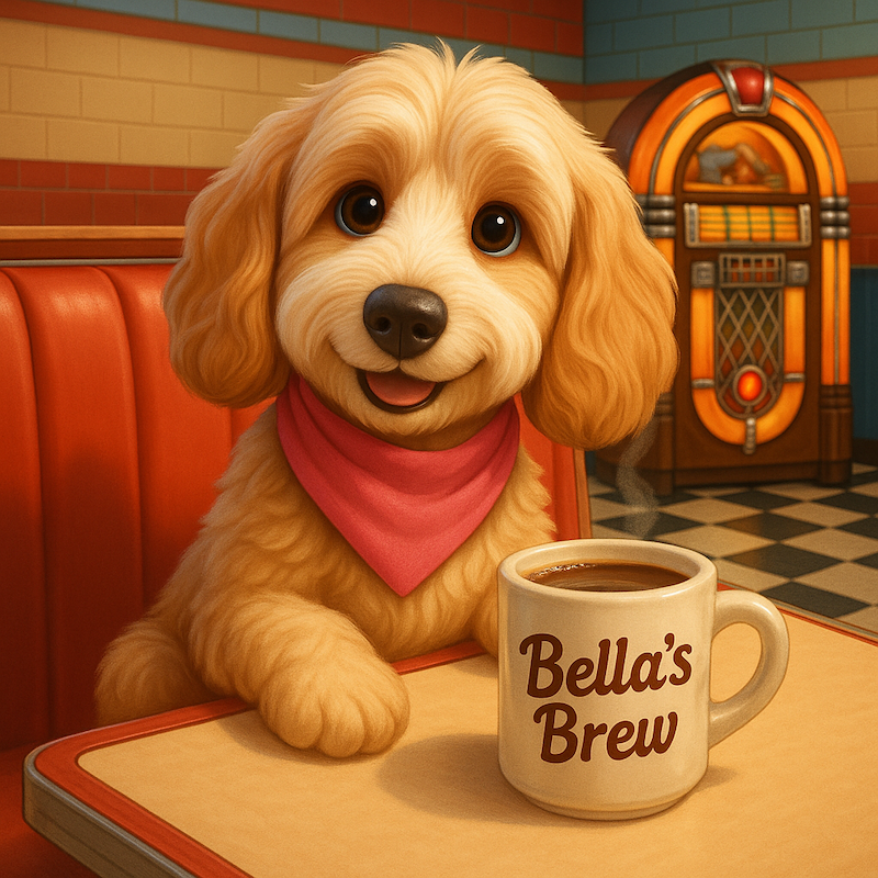 ☕ Bella’s first coffee trip — 7 years of sips & smiles!